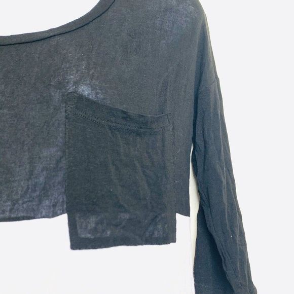 SPLENDID Womens Color block Black White Size Small 3/4 Sleeve Pocket - Picture 3 of 12